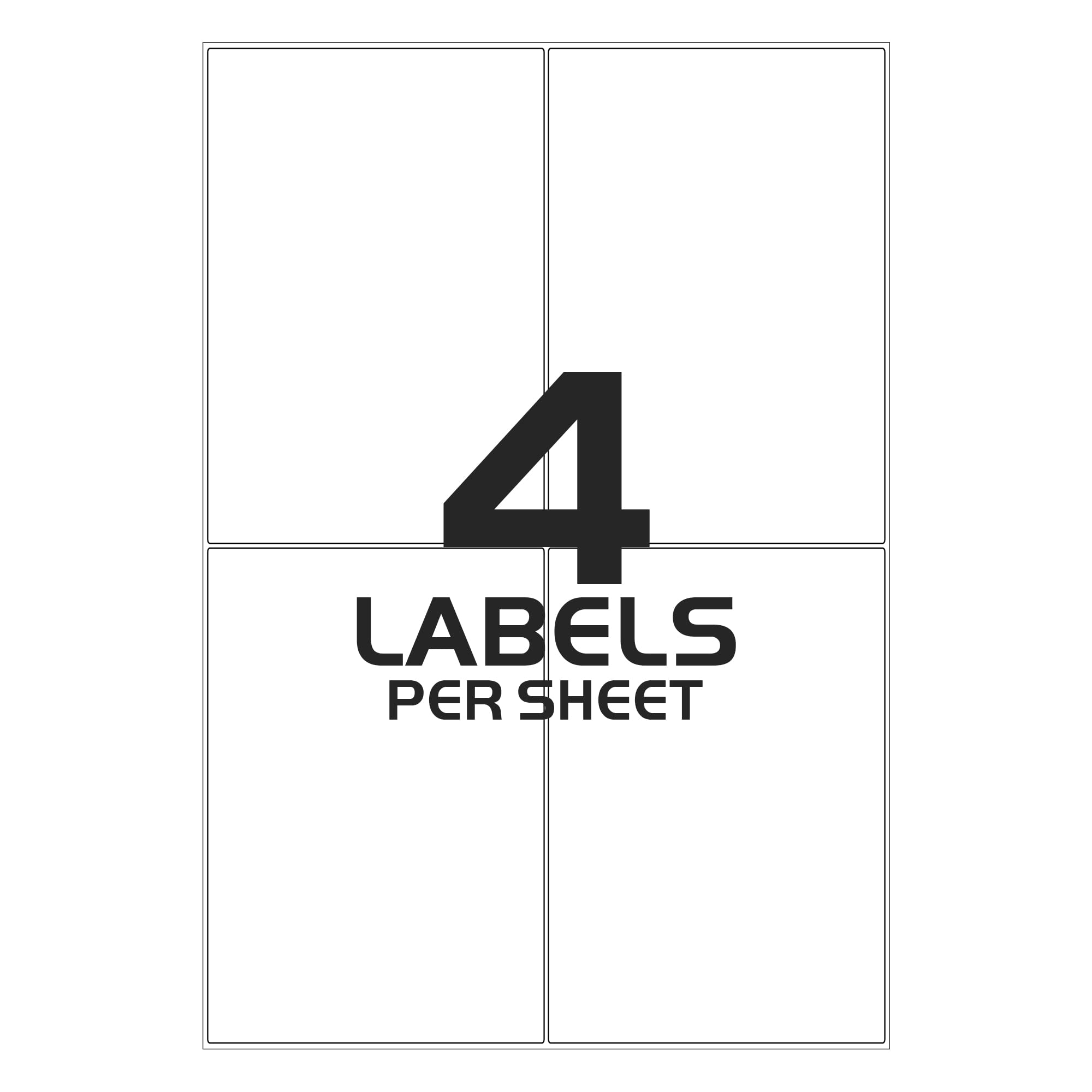 iSOUL A4 Printer Labels - 4 Labels Per Sheet, 80 Labels Total (20 Sheets) | Matte White, Inkjet & Laser Compatible 2