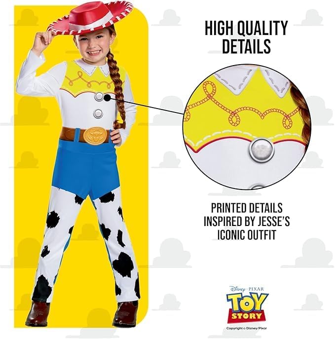 Disguise Jessie Classic Dress Up Costume for Girls | Includes Jumpsuit & Hat | Ages 3-8 2