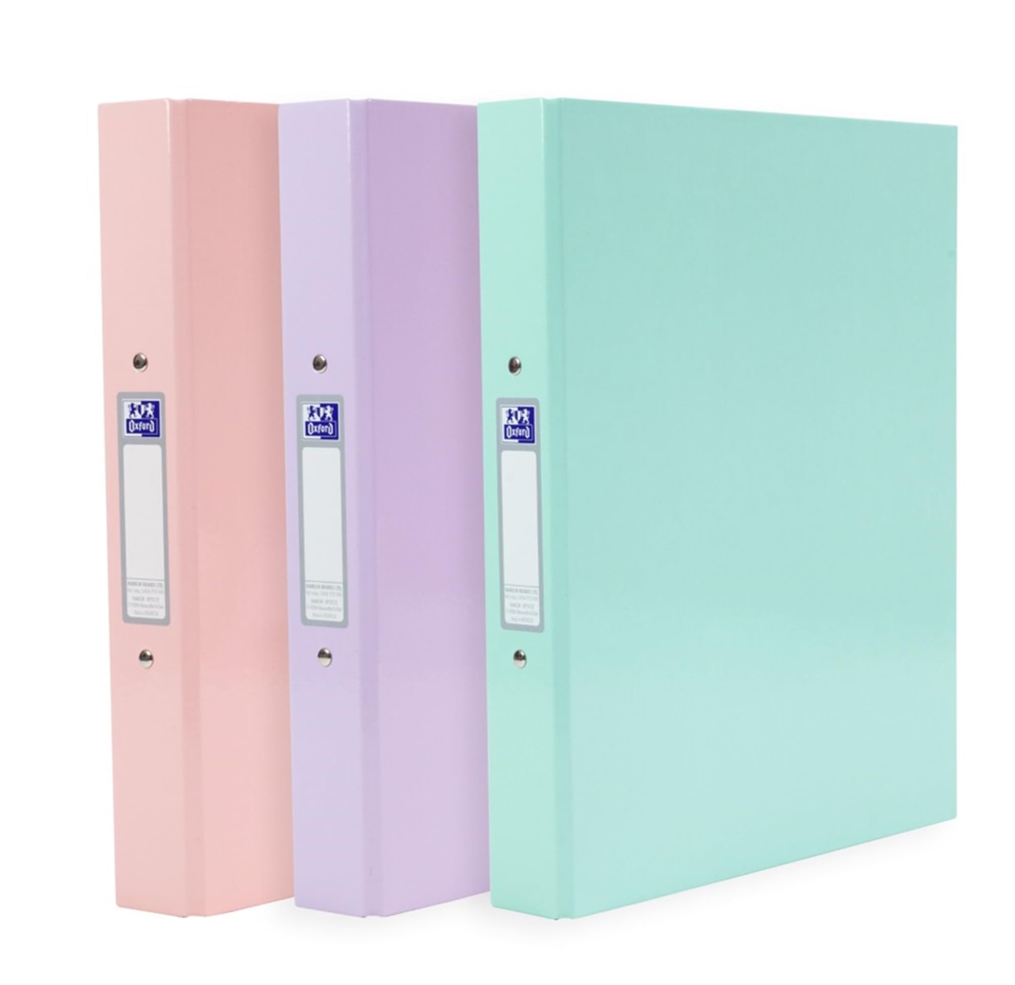 Oxford A4 O-Ring Binder - 40mm Spine, 250 Sheet Capacity, Pack of 3 Pastel Folders 1