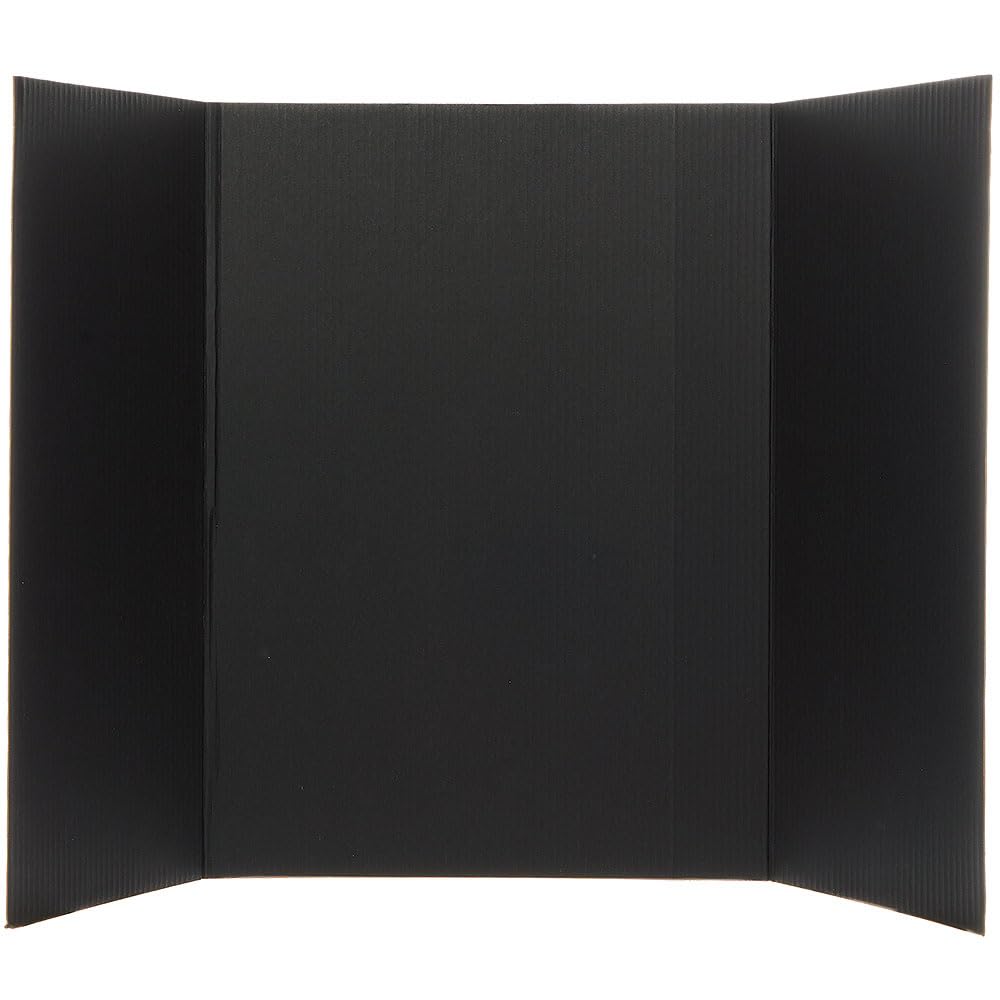 Baker Ross Small Black Presentation Boards - Tri-Fold, Reusable Display | Pack of 4 | 61cm x 41cm 4