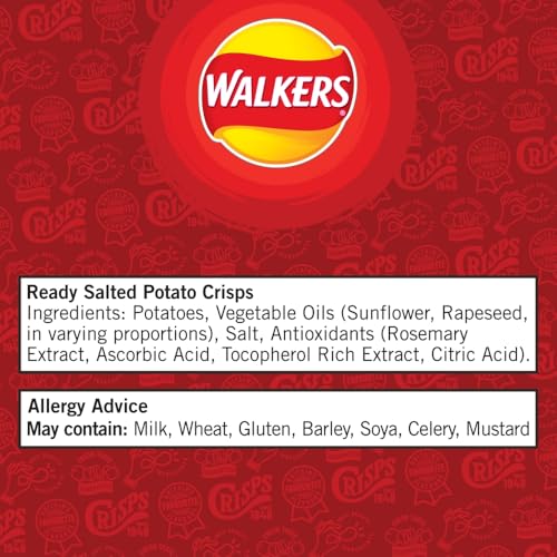 Walkers Ready Salted Multipack Crisps, 12 x 25g