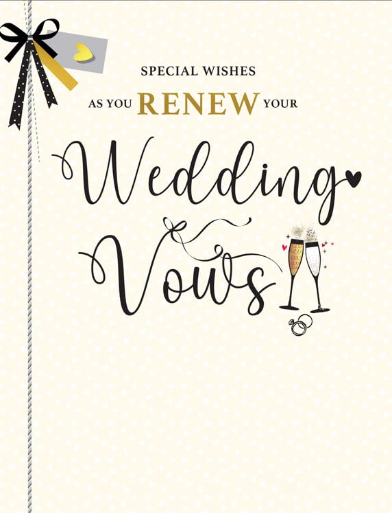 Piccadilly Greetings Renewal of Vows Wedding Card | 8 x 6 Inch | Metallic Finish