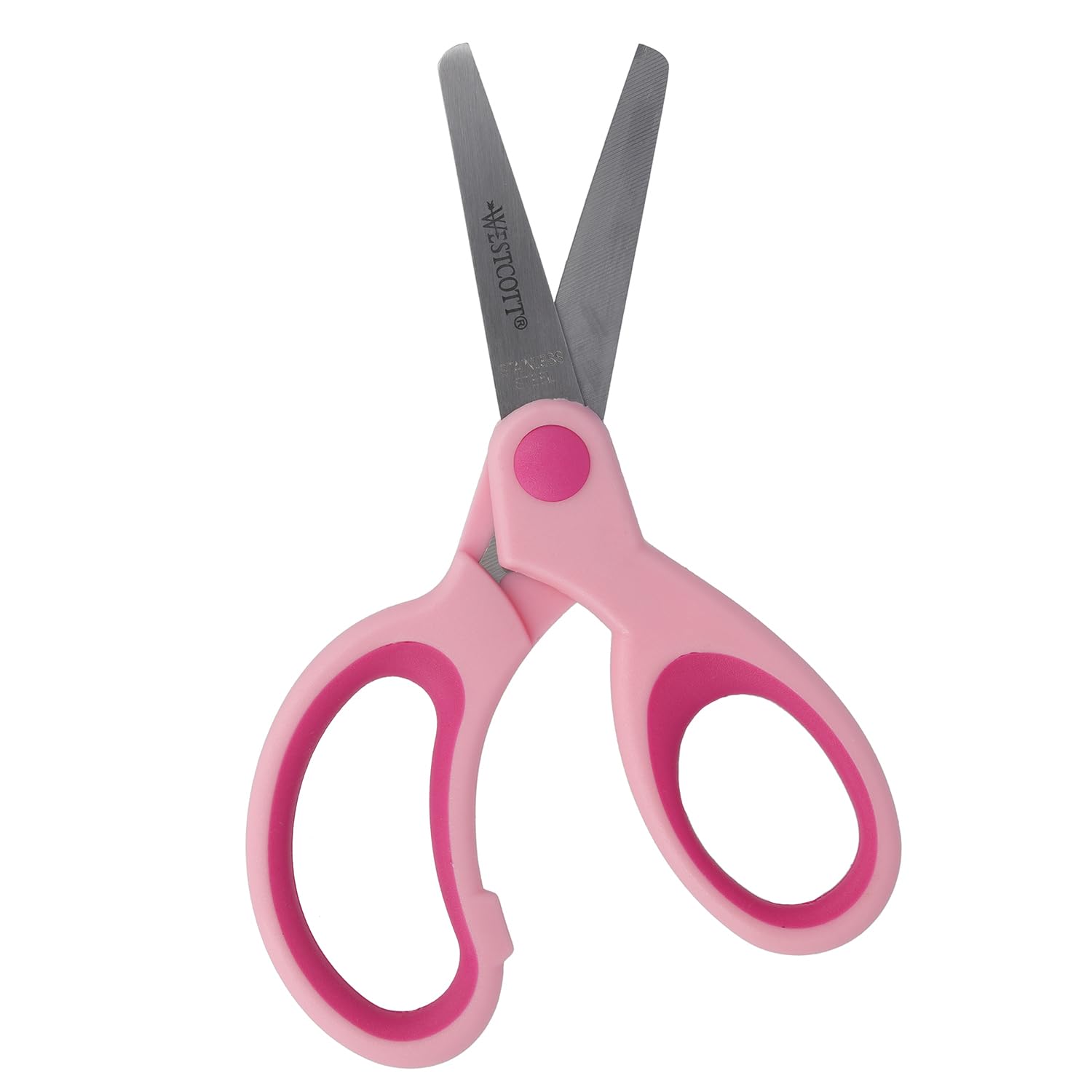 Westcott Softgrip Children's Scissors - Pink Right-Handed | 13 cm (5") | Rounded Tip for Safety