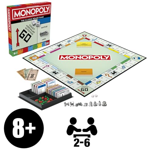 Monopoly-Brettspiel mit Ablagefach und größeren Metallspielmarken – englische Version 8