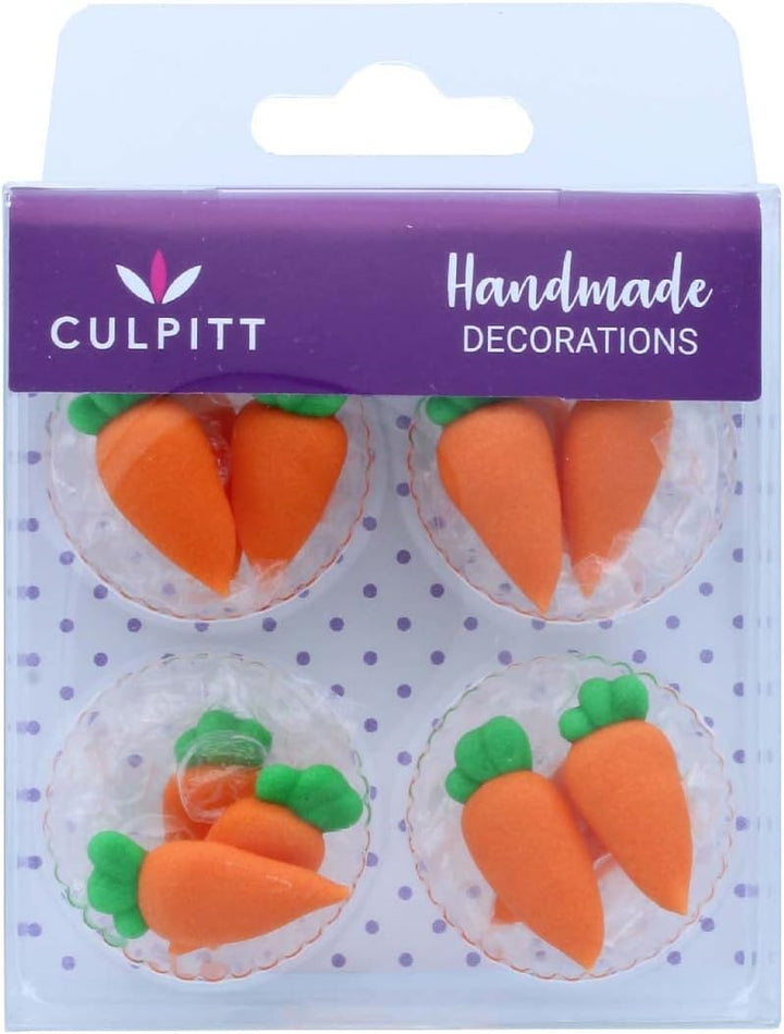 Culpitt - Carrot Sugar Piping Edible Cake Decorations 12 Pack