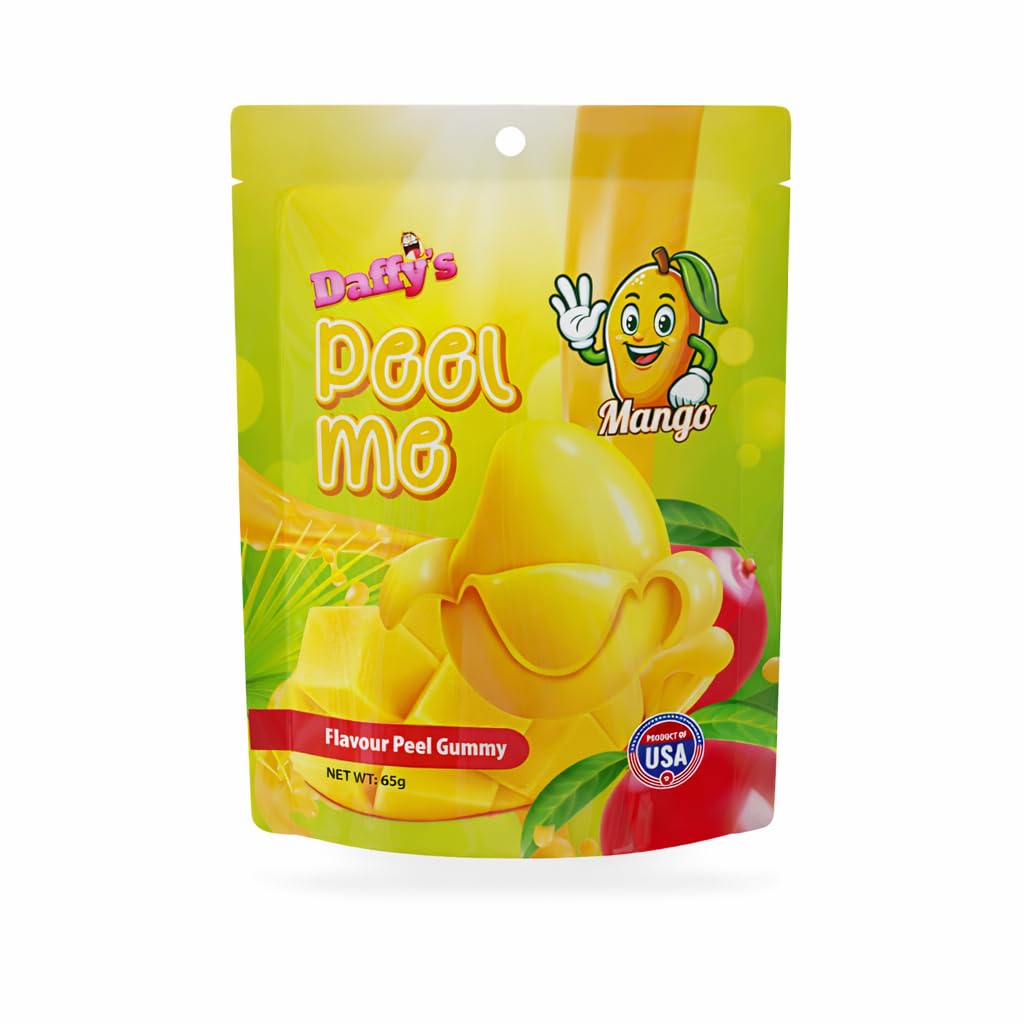 SHINE Daffy's Peel Me Gummy Candy - Real Fruit Juice, Interactive Peel Design | 65g Pouch 1