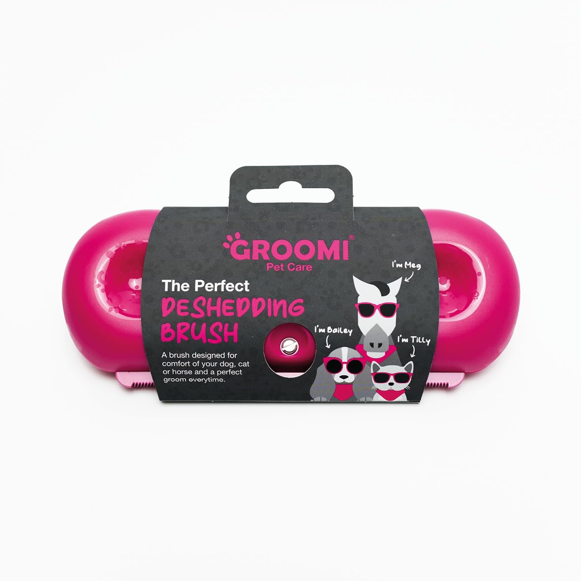 Groomi Deshedding & Grooming Brush - Gentle & Efficient | Stainless Steel | Pink 1