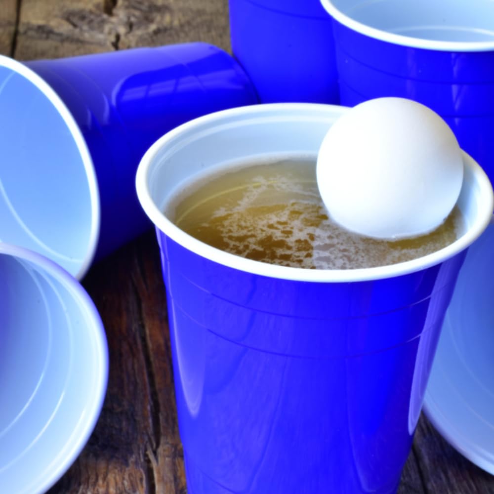 TOIS Party Game Set - 24 Pieces: 10 Red Cups, 10 Blue Cups (16oz) & 4 Balls 7