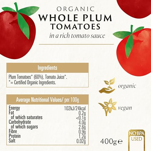 Biona Bio-Tomaten, ganze Pflaumen, geschält, 400 g