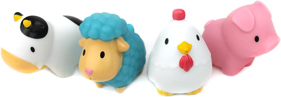 Munchkin Floating Farm Animal Bath Squirt Toys - 4 Pack for Babies & Toddlers 6