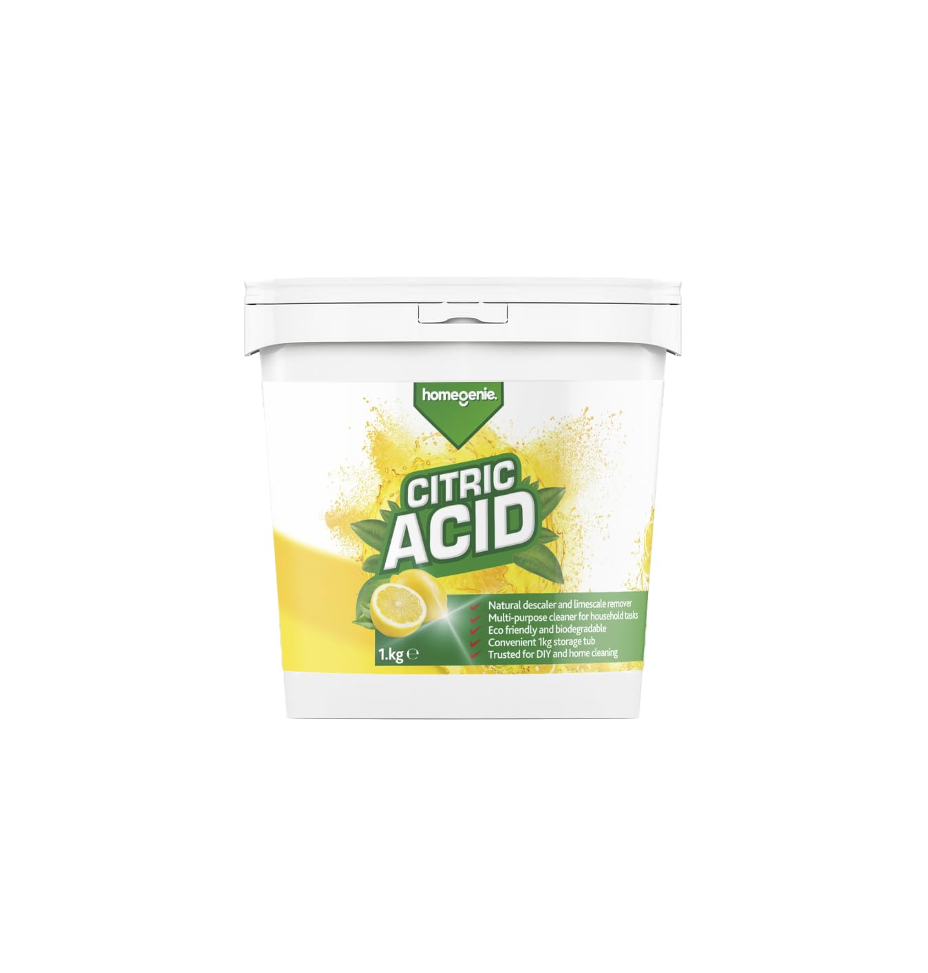 HomeGenie Citric Acid Powder - Natural Descaler & Multi-Purpose Cleaner | 1kg Unscented Powder 1