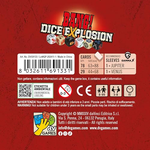 DV Games Bang Dice Explosion - Dice Game for 3 to 8 Players - Ages 8+
