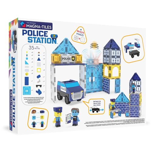 MAGNA-TILES Police Station 35-Piece Magnetic Construction Set