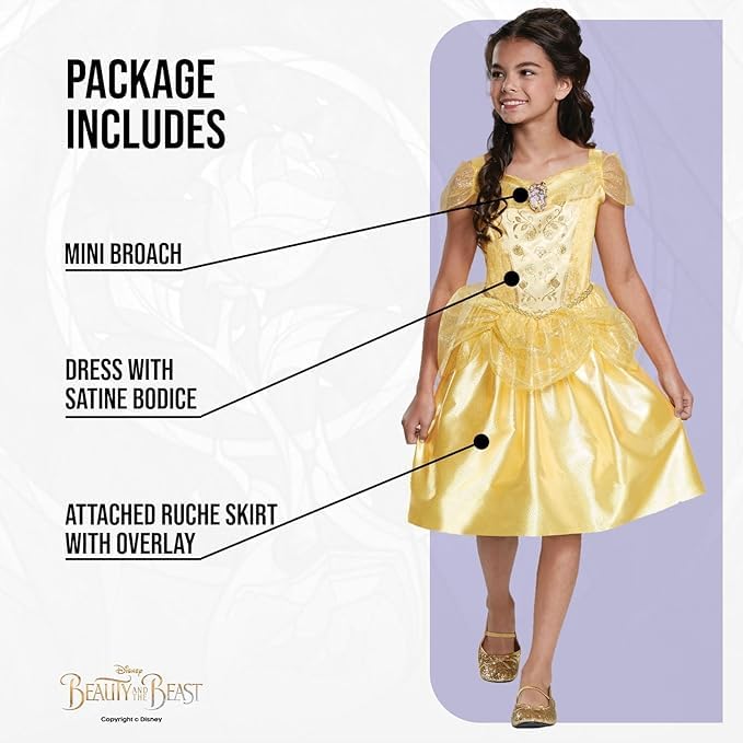Disguise Disney Princess Belle Classic Costume - Toddler Size 3T-4T 5