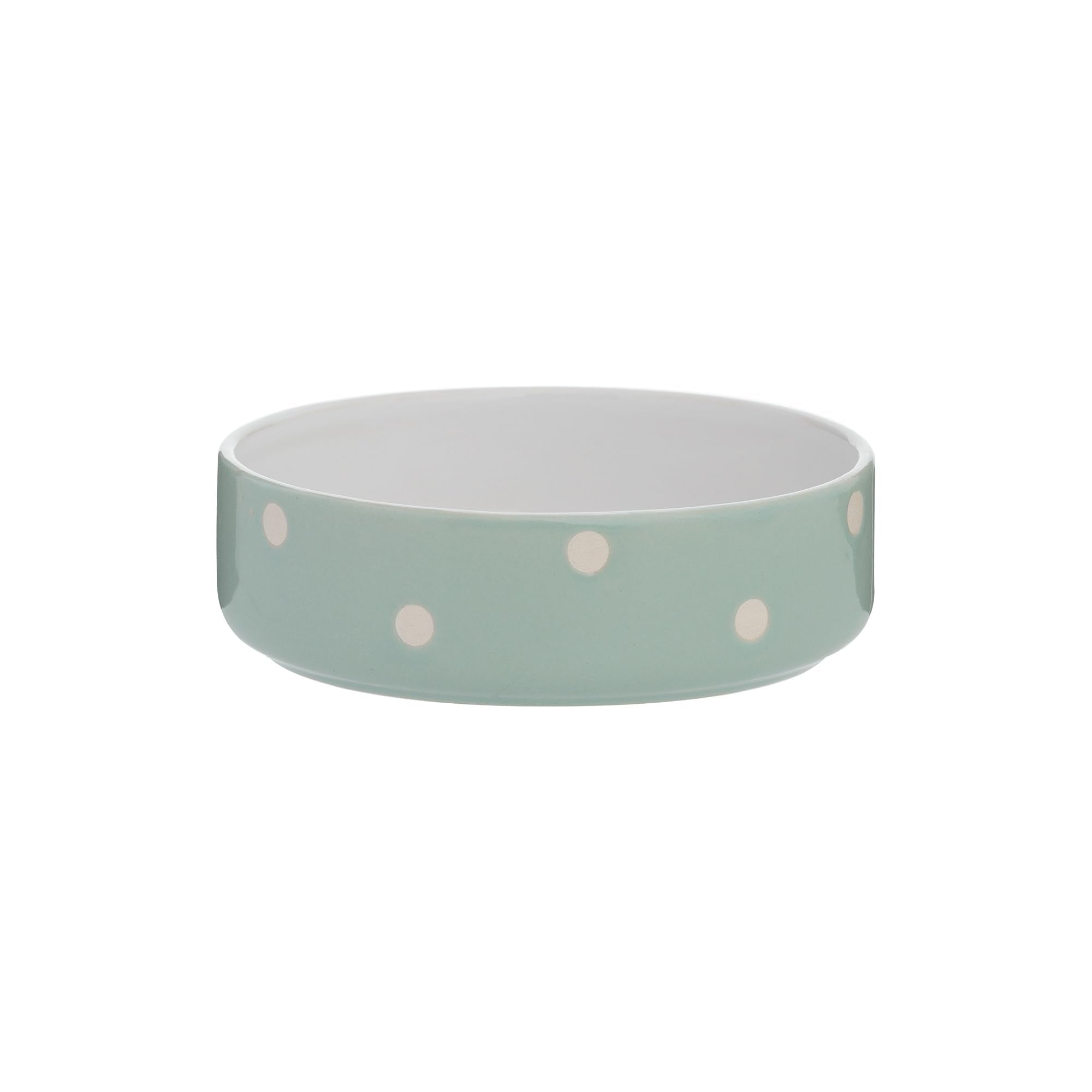 Mason Cash Polka Dot Sage Green Pet Bowl - 13cm | 300ml Capacity | Stoneware 1