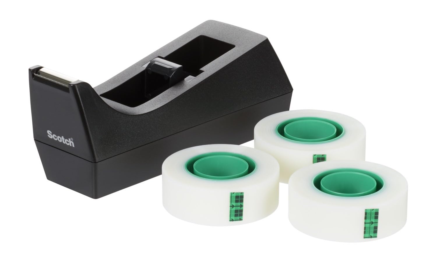 Scotch Desktop Tape Dispenser C38, Black + Scotch MagicTape, 19 mm x 33 m, 3 Rolls -Ideal for School, Home and Office 3