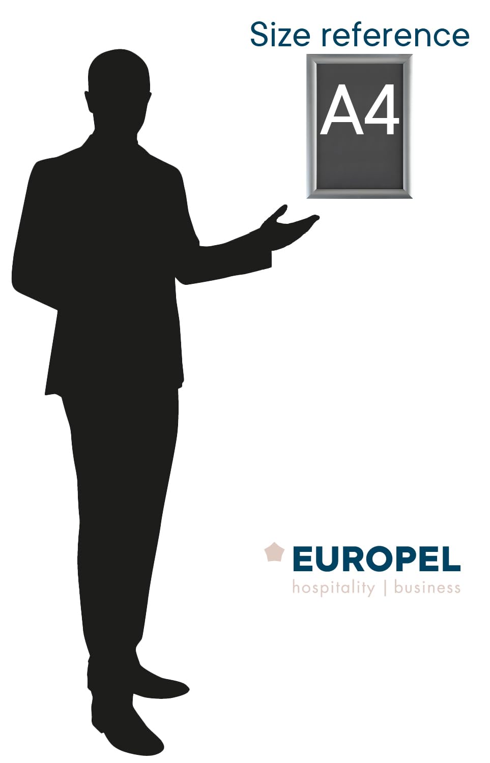 Europel A4 Silver Snap Frame - Anodised Aluminium, Mitred Corners, Anti-Glare Cover 6