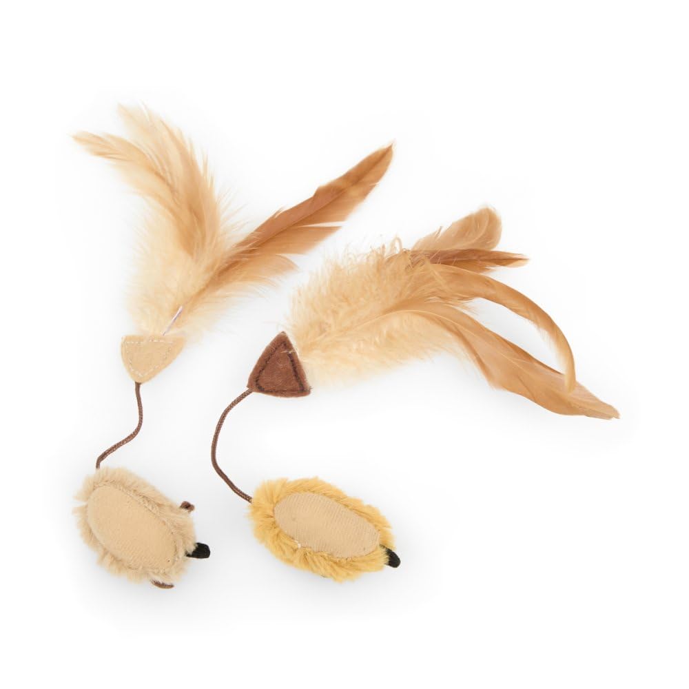 Petface Feather Tail Mice Cat Toys - Pack of 2 | Catnip Scented | Lightweight 5