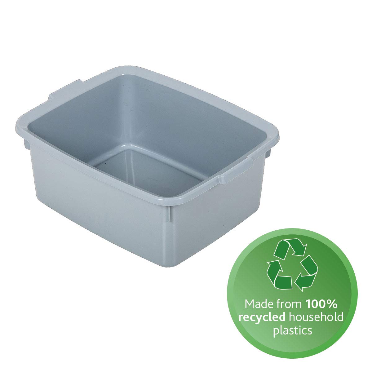 Addis 12L Eco Recycled Plastic Washing Up Bowl - Made in UK | Light Grey 6