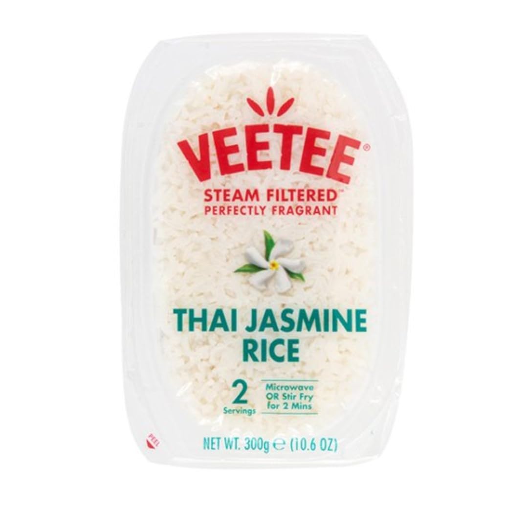 VEETEE - Microwavable Thai Jasmine Rice Tray, 300g, Pack of 6 1
