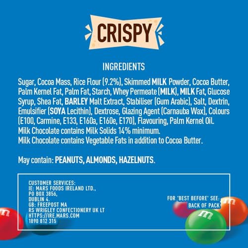 M&M's Crispy Chocolate Bulk Box - 24 Pack Movie Night Snacks, Chocolate Gifts