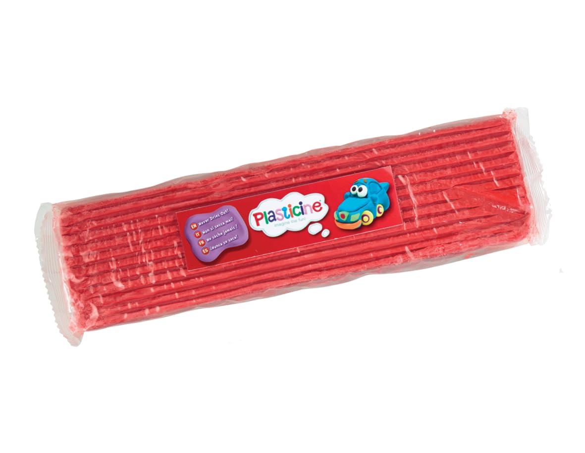 Plasticine Modelling Clay - Non-Hardening Reusable Slab 400g Light Red | Adult Age Range 1