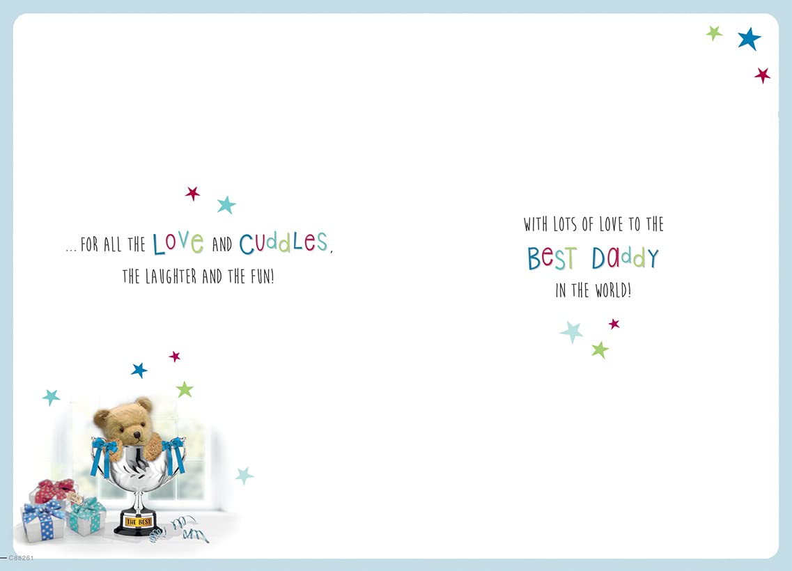 Piccadilly Greetings Father's Day Card for Daddy - Bear in Trophy Design | 9 x 6 inches 2