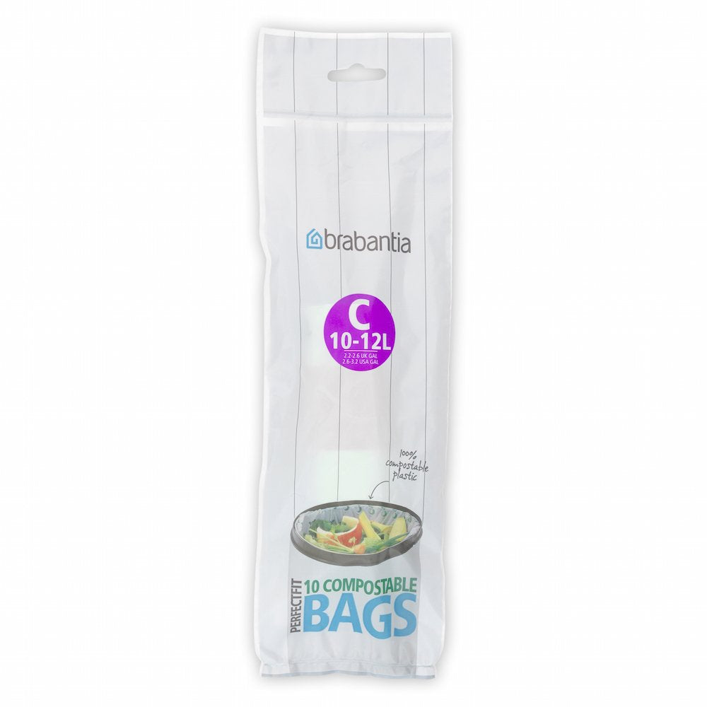 Brabantia Compostable Bin Liners - 10L Capacity | Size C | 10 Bags | Starch Based Material 2