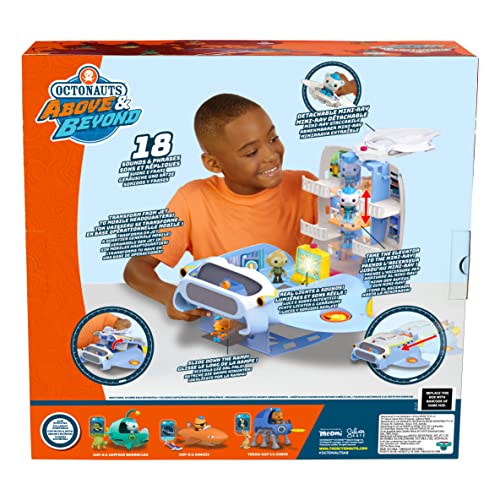 Octonauts Octoray Transforming Playset with Lights & Sounds - 7-Piece Set with Captain Barnacles Figure