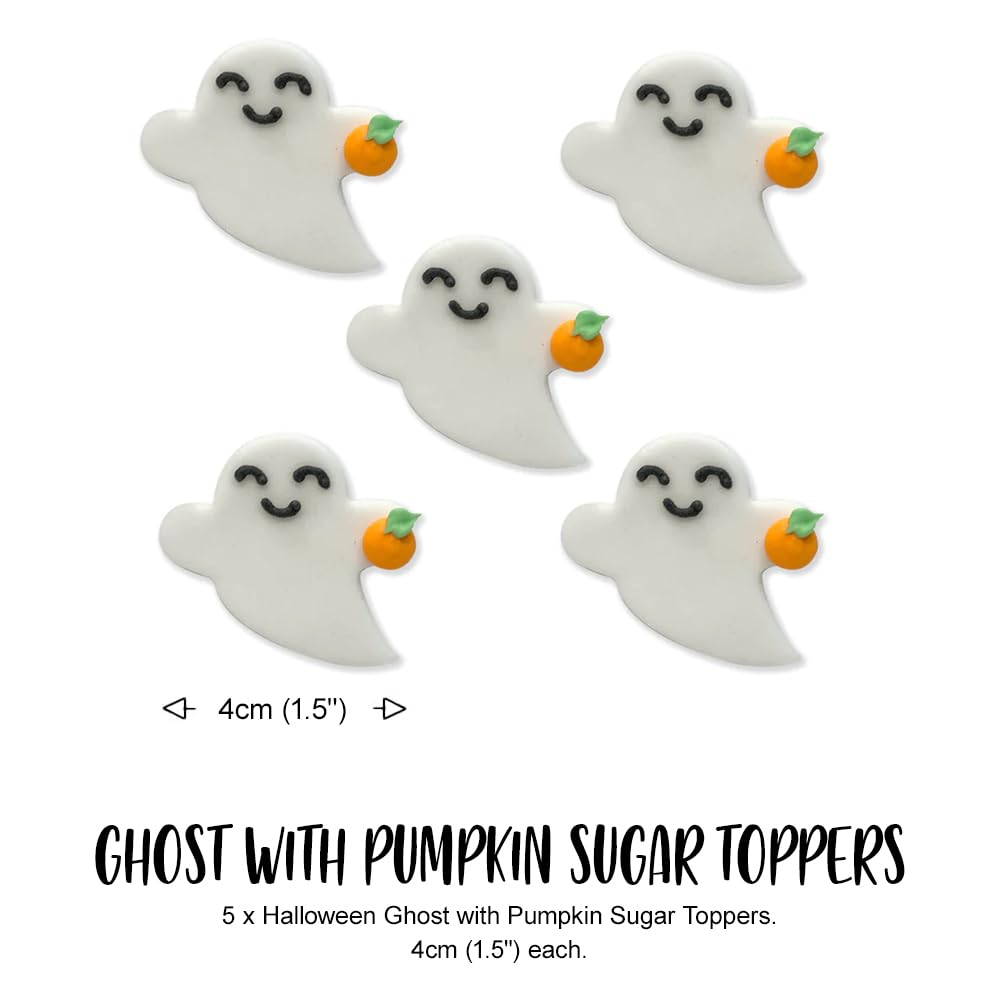 Anniversary House - Halloween Ghost and Pumpkin Edible Cake Toppers 5pcs 2
