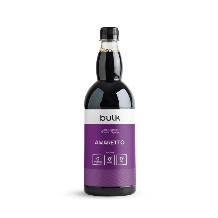 Bulk Zero Calorie Barista Syrup - Amaretto - 1 Litre - Sugar-Free, Fat-Free, Vegan - for Coffee, Protein Shakes, Desserts