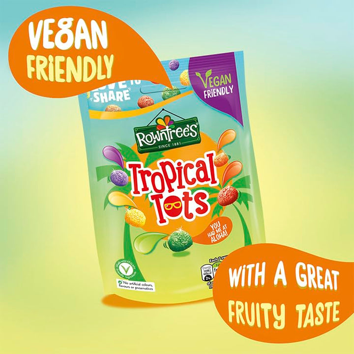 Rowntree's Tropical Tots Vegan Friendly Sweets Sharing Bag 140g