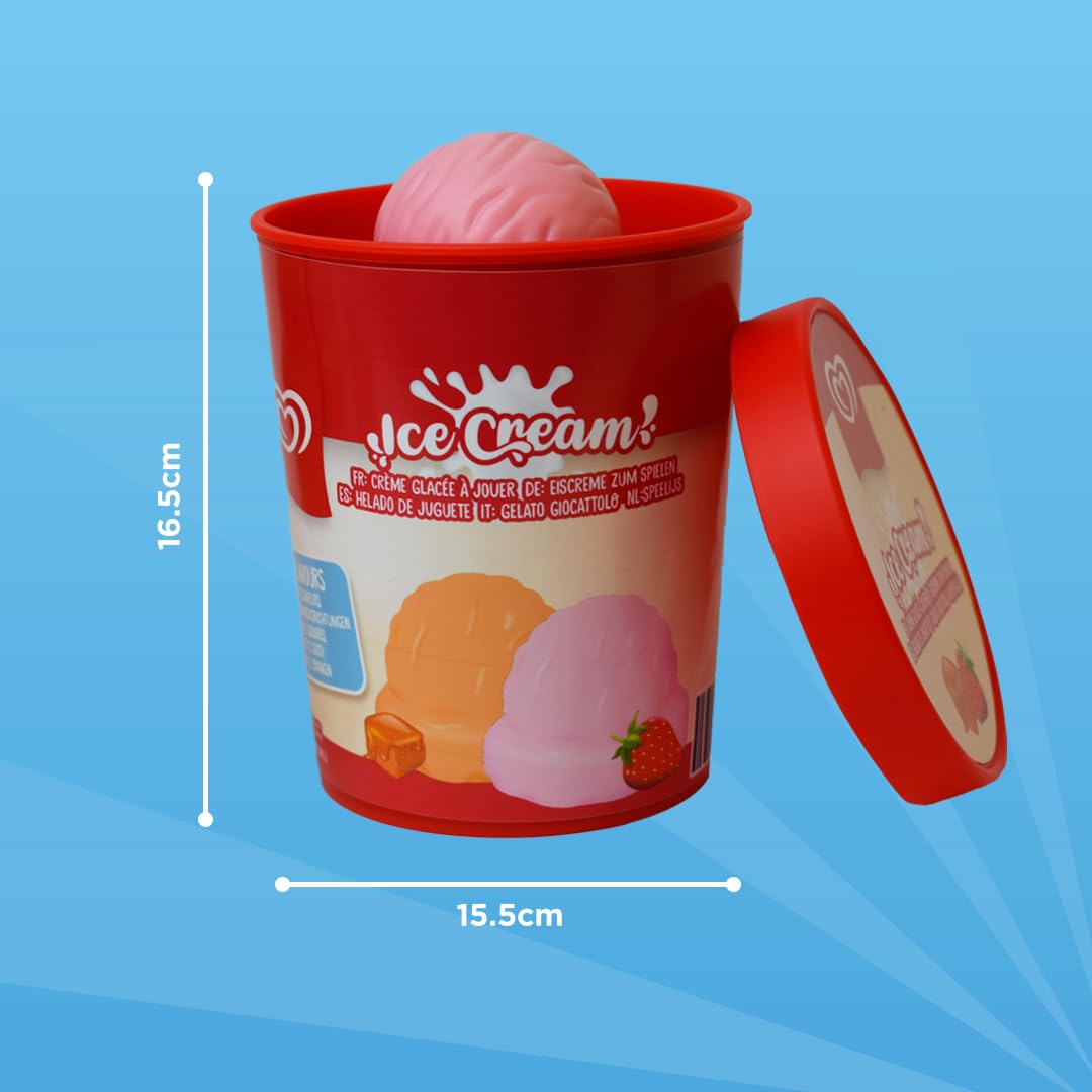 Casdon Walls Ice Cream Tub Toy - Strawberry & Caramel | Pretend Play Set | Ages 2+ 5