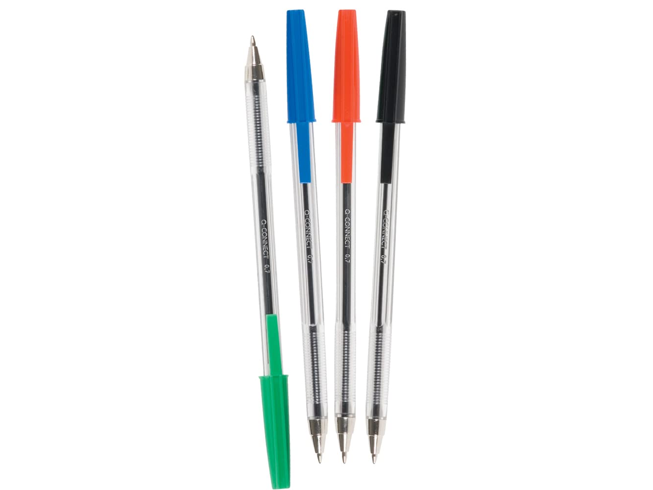 Q-Connect KF34045 Medium Ballpoint Pen - Green Ink | Ergonomic Barrel | Pack of 20 2