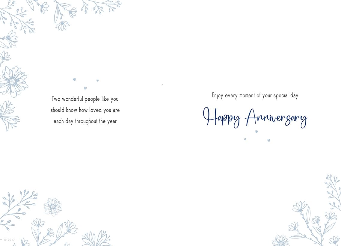 Piccadilly Greetings Anniversary Card for Daughter & Son-in-Law | 9 x 6 Inches | Blue