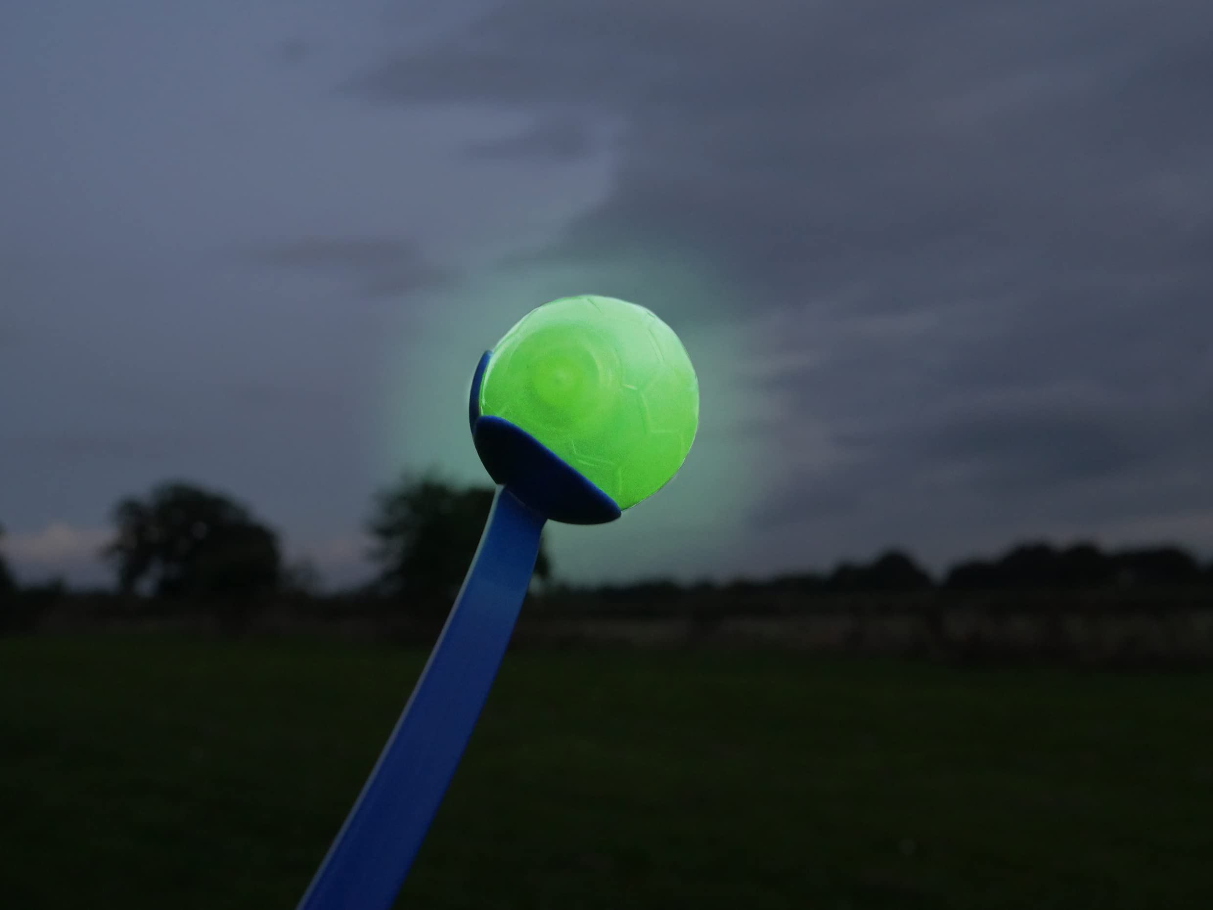 Rosewood Glow In The Dark Dog Ball - Reflective Squeaker Toy for Fetch | Natural Rubber | Green 4
