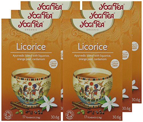 YOGI TEA - Liquorice Organic Spice and Herbal Tea, Caffeine Free, 102 Tea Bags (6 x 17)
