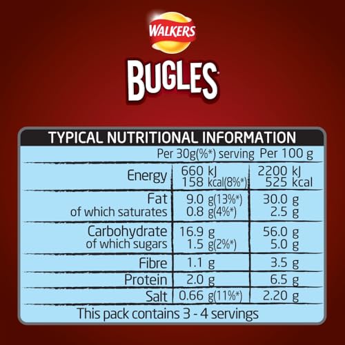 Walkers Bugles Southern Style BBQ Flavour Crisps, 110g Sharing Bag 8