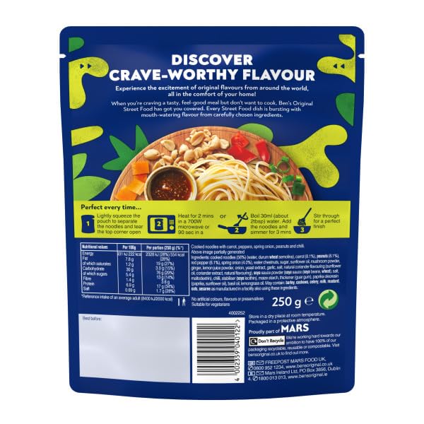 Ben's Original - Street Food Thai Stir Fry Style Noodles Ready Meal (6 x 250g) 7