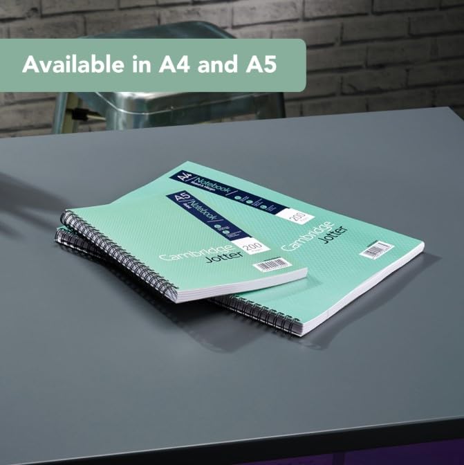 Cambridge Jotter A4 Wirebound Notebook - 200 Ruled Pages, Pack of 3, Green 6
