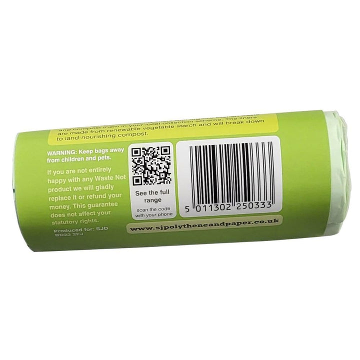 Waste Not Compostable Caddy Liners, 100% Natural Vegetable Starch, 100% Biodegradable, 20-Pack