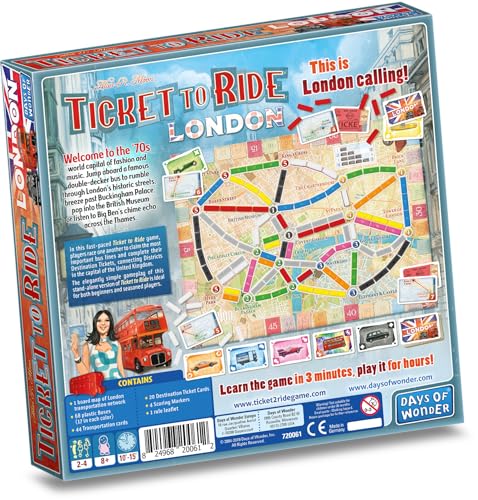 Days of Wonder Ticket to Ride London Board Game | Ages 8+ | 2-4 Players | 10-15 Minute Playtime