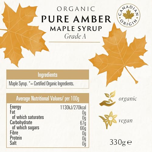 Biona Organic Maple Syrup 330g - Amber Grade A Pure Canadian Syrup
