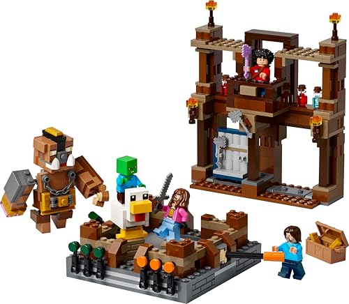 LEGO Minecraft Woodland Mansion Fighting Ring - Building Set with Steve, Garrett, Henry, Baby Zombie, Chicken Jockey, Great Hog - 491 Pieces (21272)