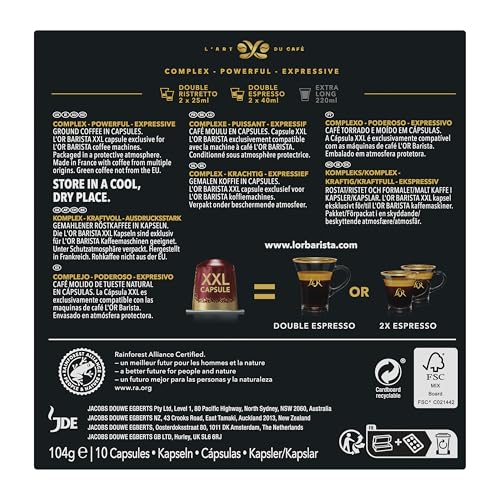L'OR BARISTA Double Barista Selection XXL Aluminium Coffee Capsules (5 x 10 Pods) for L'OR BARISTA Machines 8