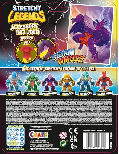 CRAZE Legends Stretchy Pterotrooper Action Figure - Stretchy Dinosaur Toy with Slime, 3 Accessories 11