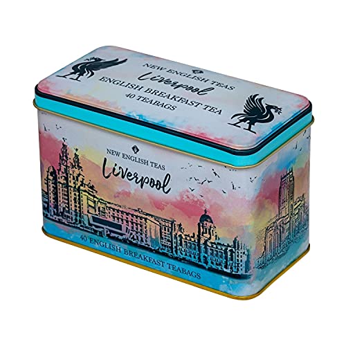 New English Teas Liverpool Gifts Tea Caddy with 40 English Breakfast Teabags 7