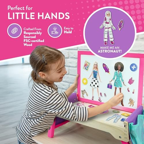 Barbie 2-in-1 Writing Board - Magnetic Whiteboard & Lap Tray for Kids 3+ 12