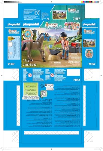 Playmobil 71497 Horses of Waterfall - Farrier Ben and Achilles, Interactive Playset for Ages 4+ 10