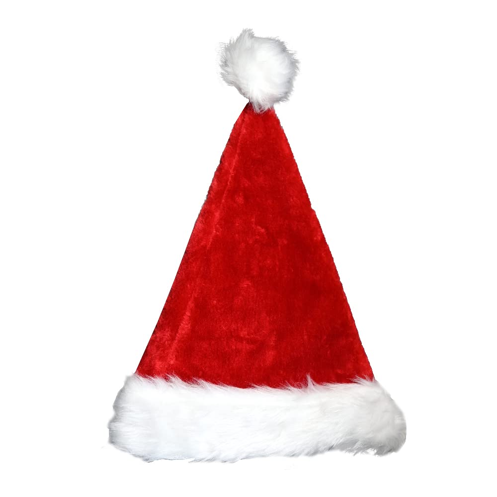 RAM ONLINE Deluxe Plush Christmas Santa Hat - Unisex Adult, Red 5
